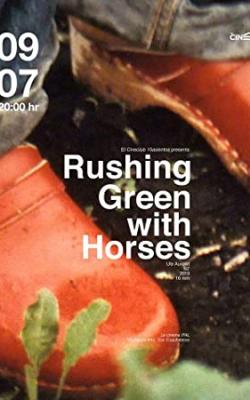 Rasendes Grün mit Pferden poster